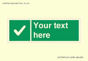 Custom green background, green square with tick sign